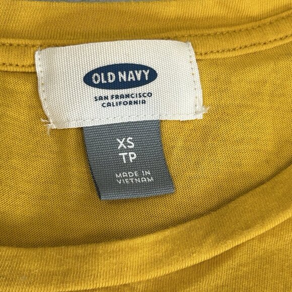 OLD NAVY Tank Top XS/TP Mustard Yellow Cotton Knit Peplum Ruffle Hem - Picture 5 of 7